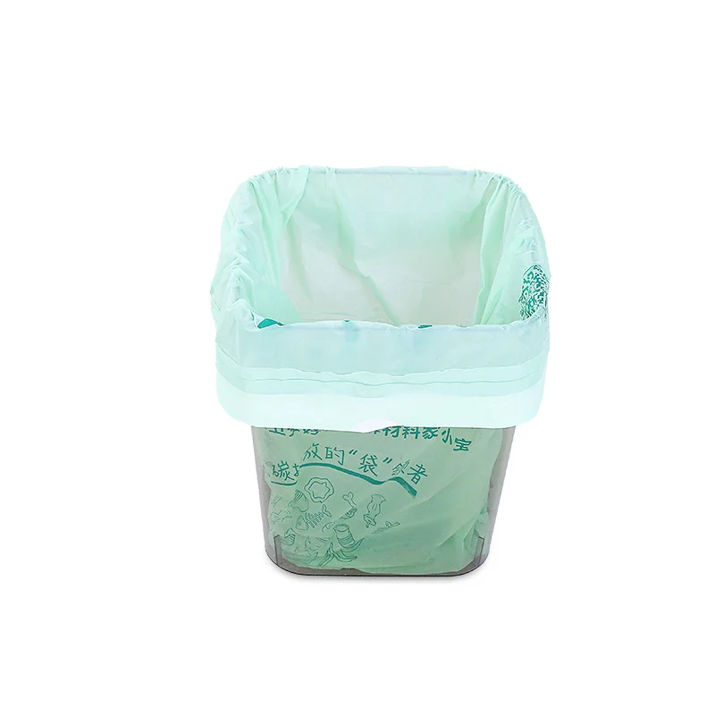 Kitchen Biodegradable recyclable Drawstring Trash Rubbish garbage bag / bin bag liner