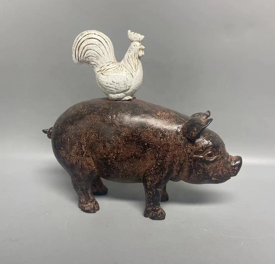 Polyresin Natural Animal Cow Pig Rooster decor home decoration