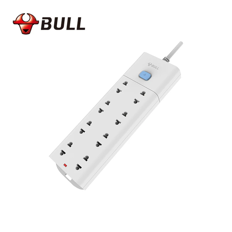 Hot selling high quality Cambodia EU standard 8 way 3 m power cord  extension dc power socket surge protector
