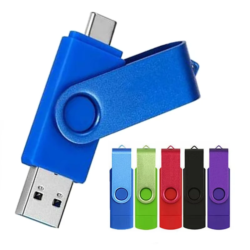2 в 1 usb флэш-накопитель type-c stick с логотипом на заказ 128 ГБ 64 32 16 8 4 флеш-накопители оптом