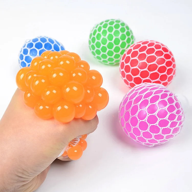Yohi Mesh Squeeze Neon Balls for Kids Squeeze Toys in Assorted Neon Colors for Anxiety Relief Squeeze Ball Hand Therapy Foam
