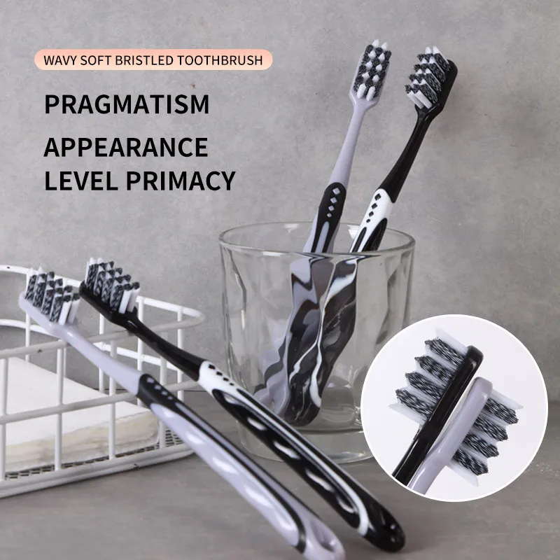 Adult soft bristled toothbrush high-end irregular hole spiral bristles DuPont bristles plastic box packaging