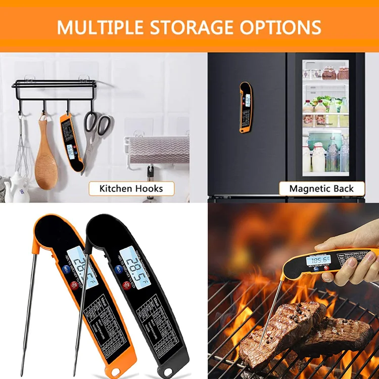 Electronic Household Folding Temperature Probe Instant Read Digital BBQ Meat grill Cooking Kitchen Food Thermometer