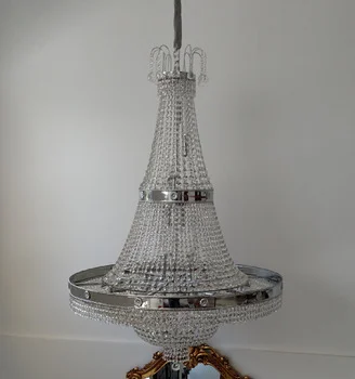 Factory wholesale large hotel kristall deckenleuchte lighting chandelier indoor luxury chrome golden finish crystal chandelier