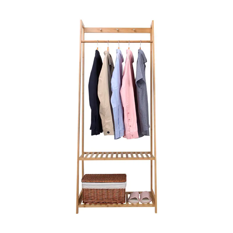BAMBKIN clothes hanging stand coat hangers stand bamboo coat racks for bedroom furniture
