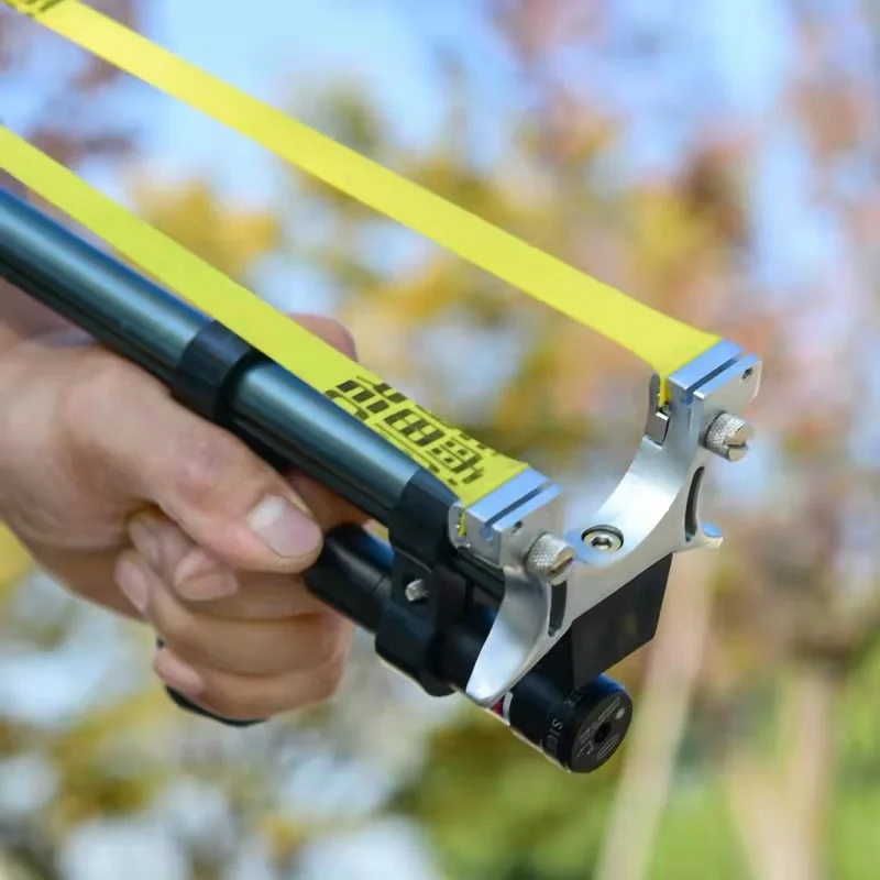 Straight Rod High Precision Telescopic High Power Red Laser Flat Rubber Band Stainless Steel Outdoor Hunting Catapult Slingshot