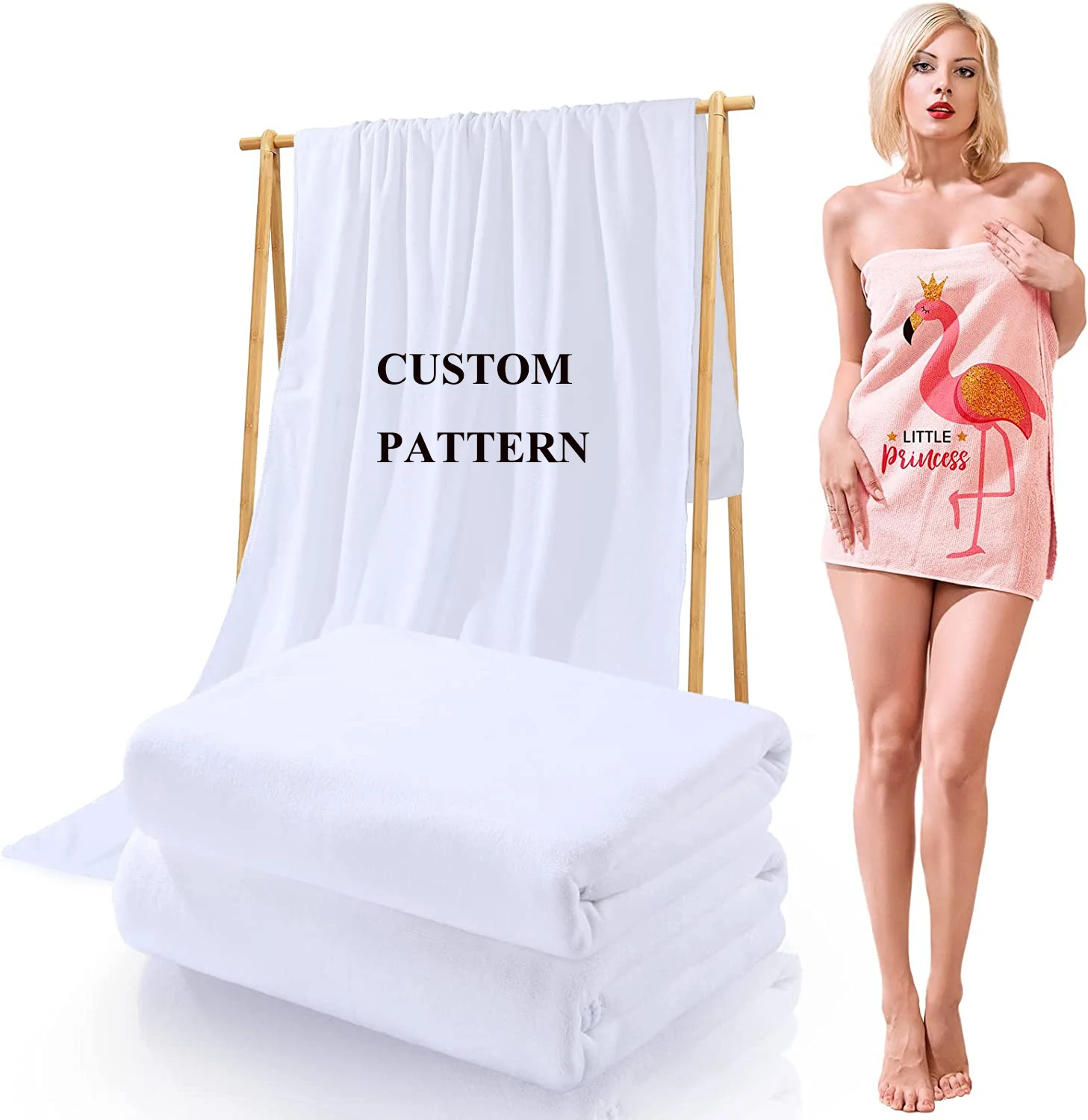 Wholesale quick-dry microfiber serviette de plage custom printed white sublimation beach towel blank