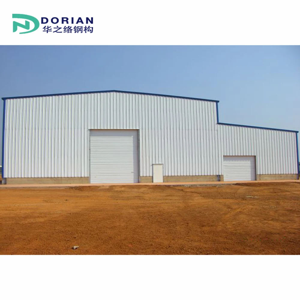 Standard Size Curved Roof Red Iron Steel Structure Beam Workshop Warehouse Shed Building For Sale