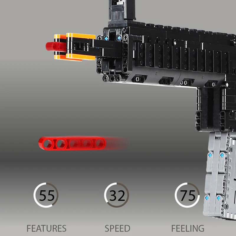 1178PCS Military Series HK416 Assault Rifle Assembly Building Block Model Birthday Gift For Boys New Year Gift