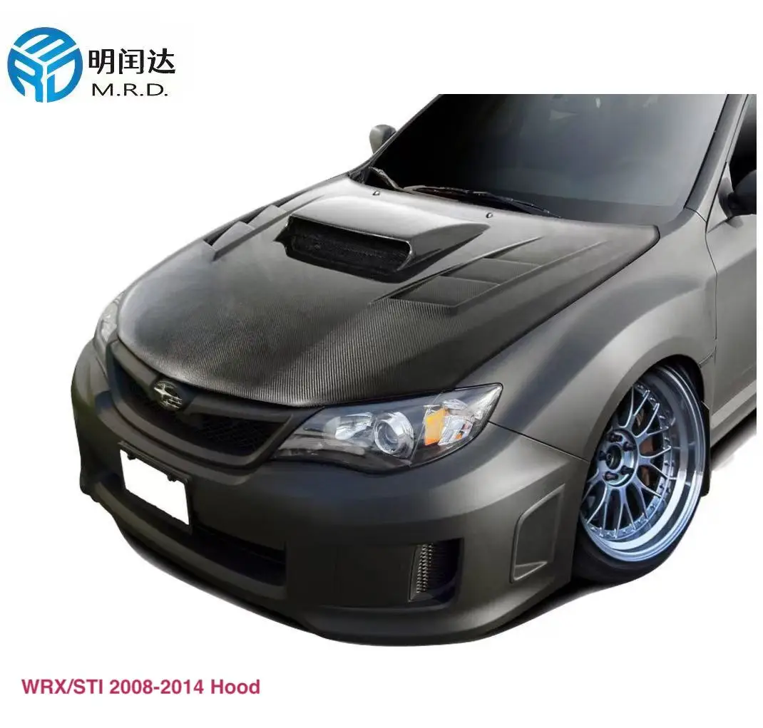 Карбоновый капот MRD для Toyota Subaru WRX STI 2008-2014 крышка двигателя из натурального углеродного волокна капота автомобиля