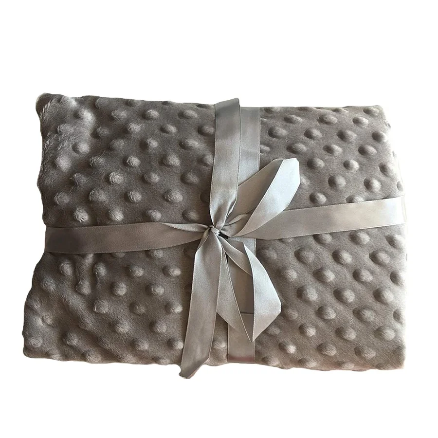 C837 Double Layers Wholesale ODM OEM Toddler Soft Baby Blanket Minky Dot Girls Boys Crib Plush Fleece Children Mink Blanket