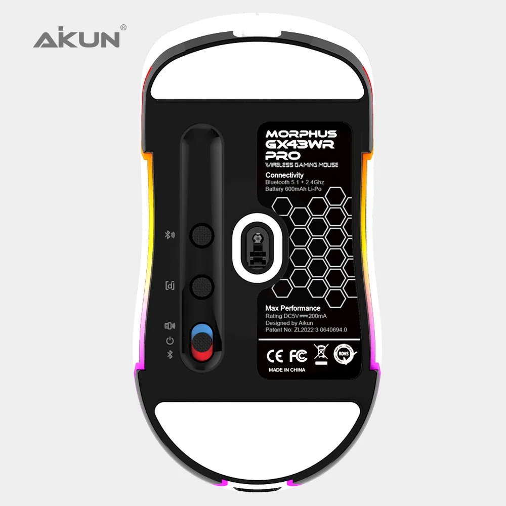 GX43 - 12800DPI RGB Programmable Optical Gaming Mouse  12800DPI , USB2.0 / MCU - SPCP-A825FD26 - DIY UP Cover