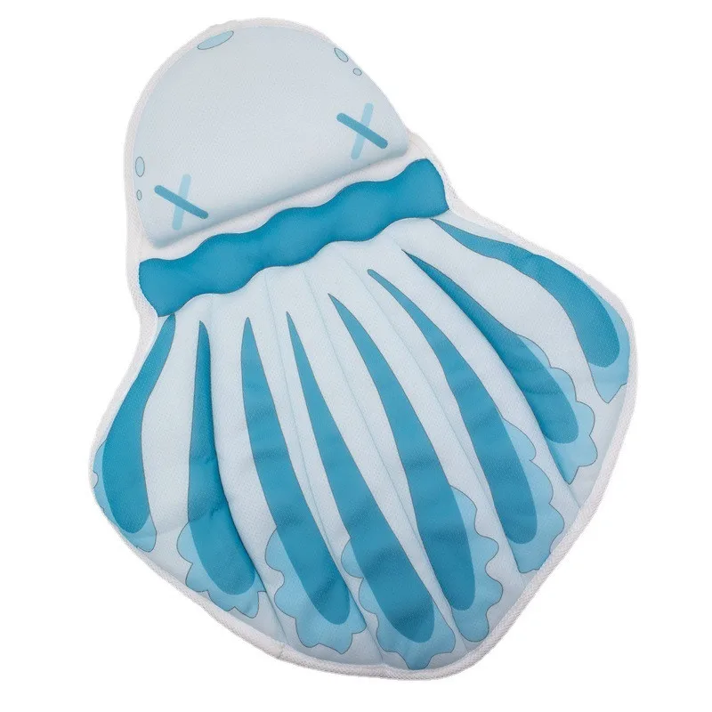 Luxury Jellyfish Shape Bath Pillow Comfortable Spa Bath Pillow with Suction Cups Shoulder & Neck Spa Jellyfish Bath Pillow