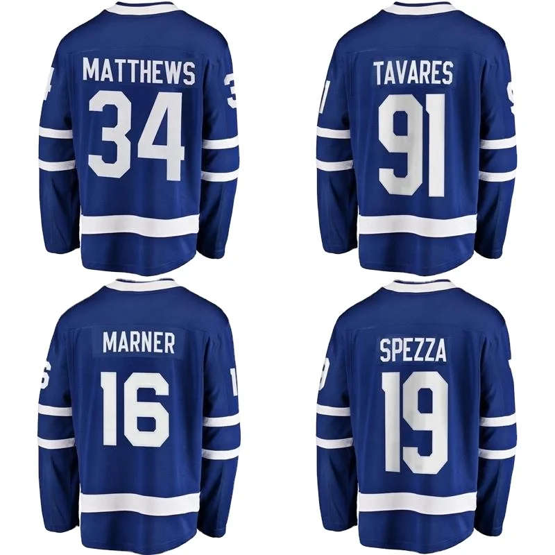Custom Ice Hockey Jersey Toronto City Stitched Embroidery Men Royal Maple Leaf Wear #34 Auston Matthews 91 Tavares #36 Campbell