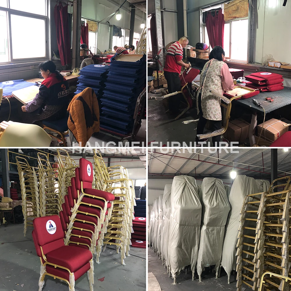 High Quality Hotel Furniture Stacking Metal Prayer Auditorium Dining Used Chairs for Church