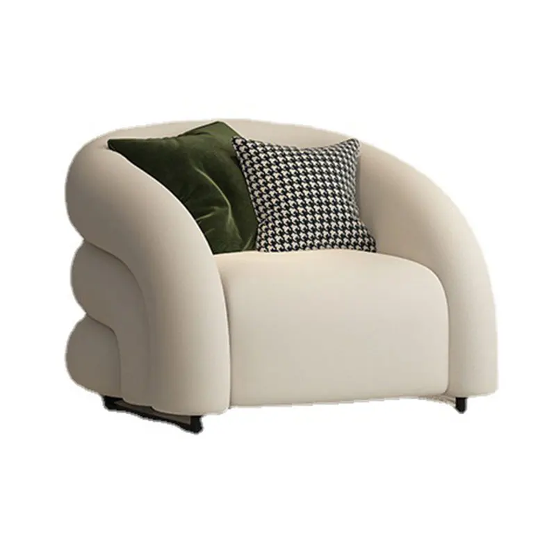 New Design Modern Velvet Fabric Single Seat Lazy Lounge Sofa Accent Chair Living Room Armchair