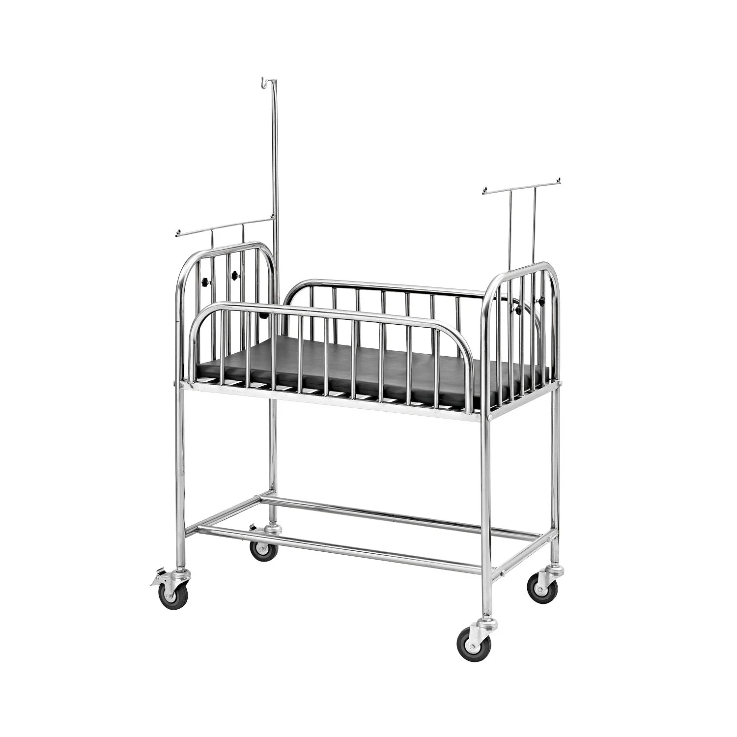Hot sale low price smoothly Move Hospital Used Stainless Steel Baby Cart medical trolley