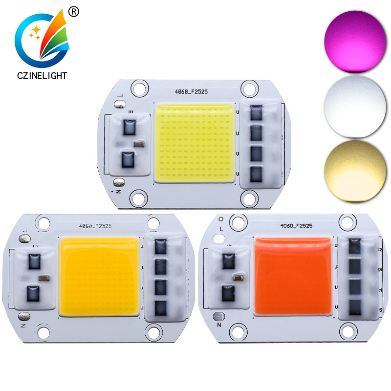 50 шт./пакет Czinelight 220 В 4060 прямоугольные лампы Cob 110 высокое напряжение свободный привод 20 Вт полный спектр