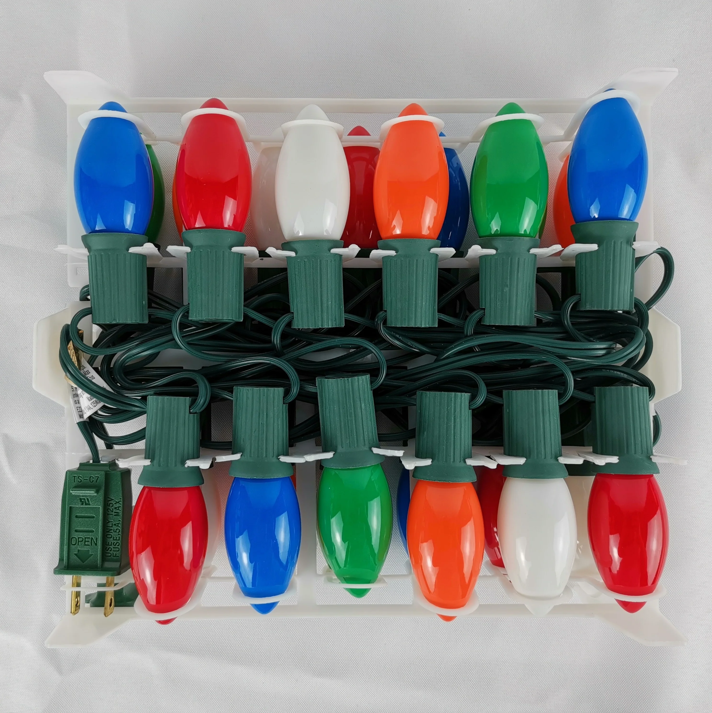 25 LT C9 Light Set Ceramic White Bulb E17 Socket  Christmas Decoration Light Hanging  Garden Outdoor Led String Light