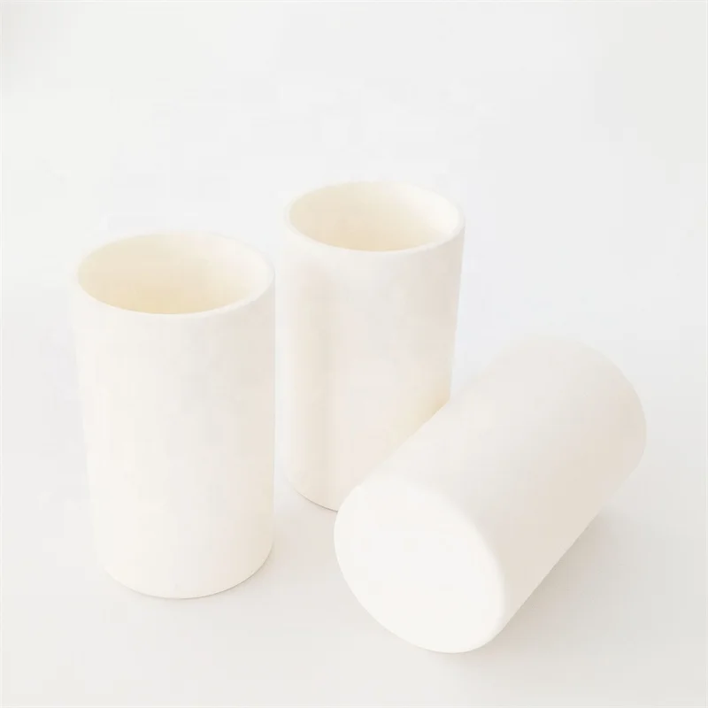 Highly Resistant to Chemical Attack Cylindrical Alumina Crucible