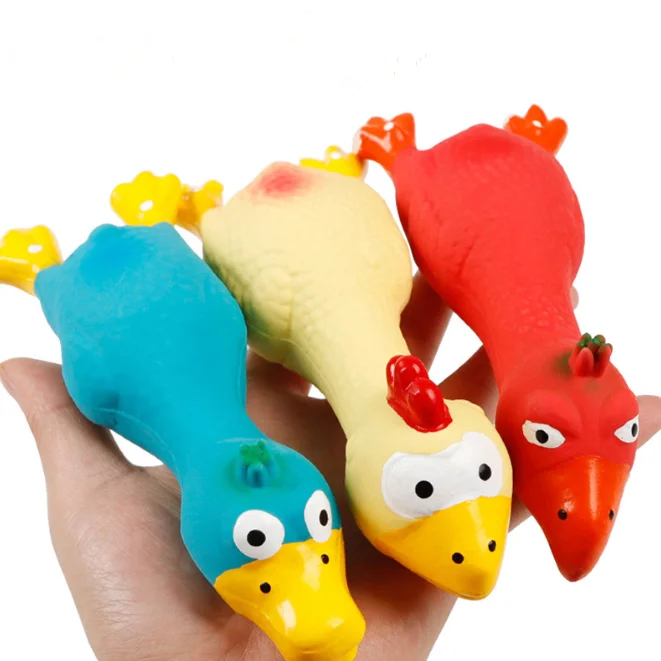 Funny Interactive Pet Dog Chicken Toys Rubber TPR Toys Screaming Squeaky Toy for Puppy Dogs