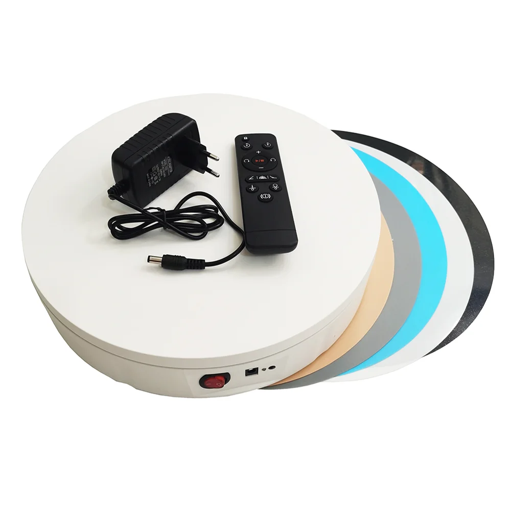 30CM Electric Turntable Display Stand Remote Control Rotary Table Photography Rotating Platform Load 150KG 20-60S/R Adjustable