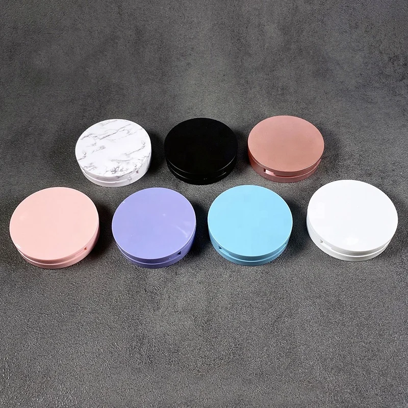Stock 100pcs Round 59mm Pan Single Double Layers Powder Compact Case Packaging Custom Private Label Eyelashes Box Packaging