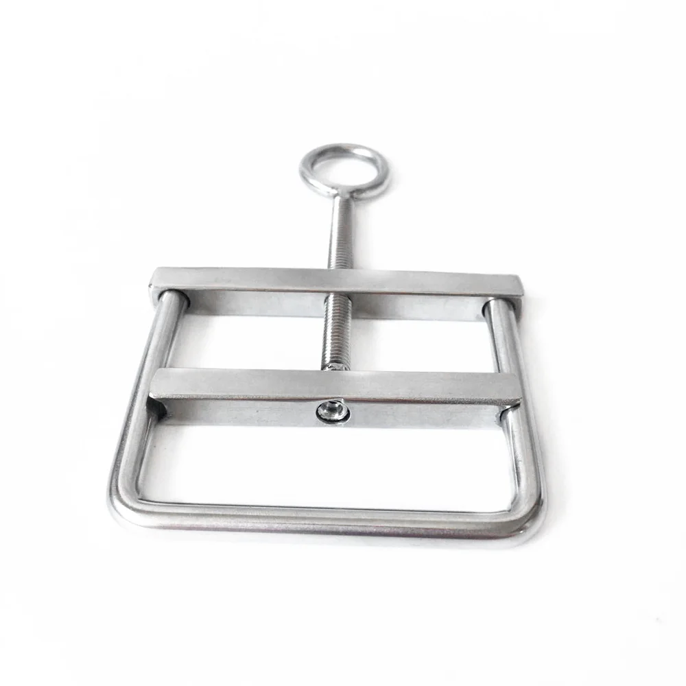304 Stainless Steel Men Slave Scrotum Bondage Squeeze Device Metal Sex Toys Scrotum Clamp