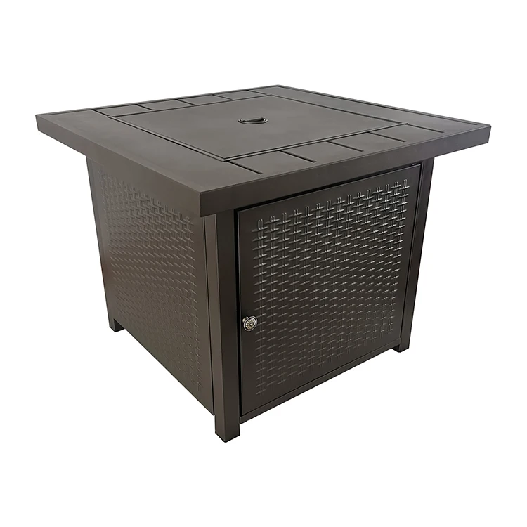 Wood Grain Metal Anti-rust Fire Pits Gas Fireplace Outdoor