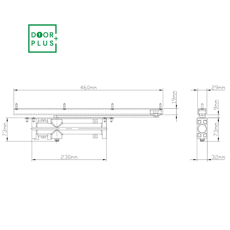 Doorpuls High Quality strong closing and latching power sliding arm Classic Concealed Aluminum Alloy Hydraulic Door Closer