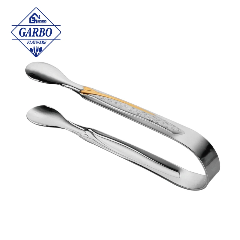 430 18-0 High quality Polished Engraved Gold Painting Handle Stainless Steel 201 Material Middle East Hot Sales Dinner Spoon