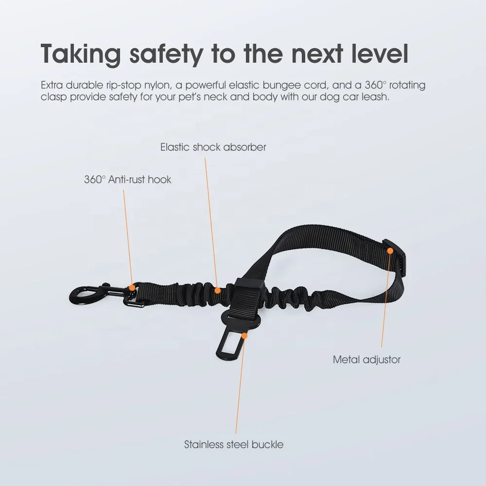 Overseas Delivery Pet Seatbelt Buckle Foldable Bowl Kit Adjustable Pet Dog Safety Car Seat Belt