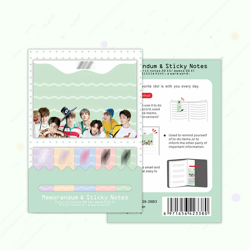 Оптовая продажа товаров KPOP Idol Bangtan Boys JK V JIMIN Memo Pad Sticky