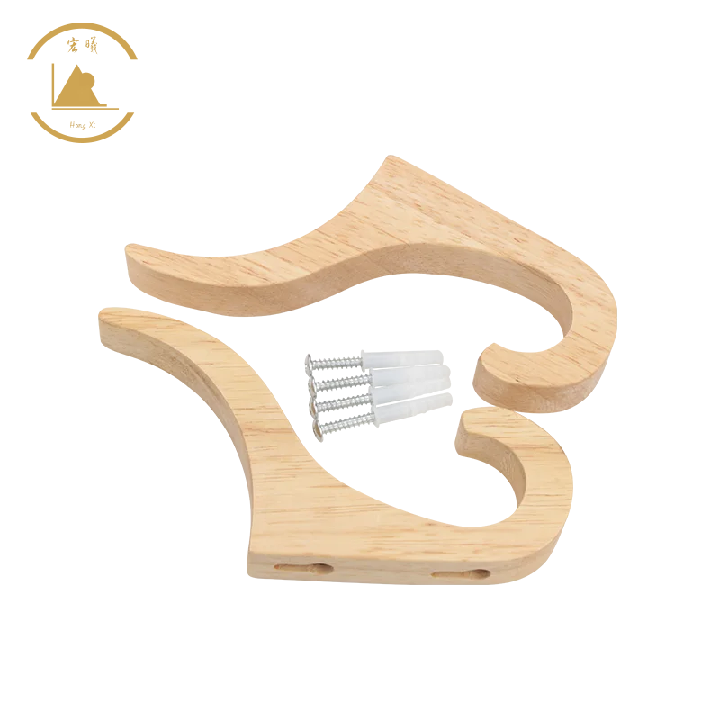 Factory Direct Rustic Wooden Coat Hook Rubber Wooden Hook Customized Design For Hanging