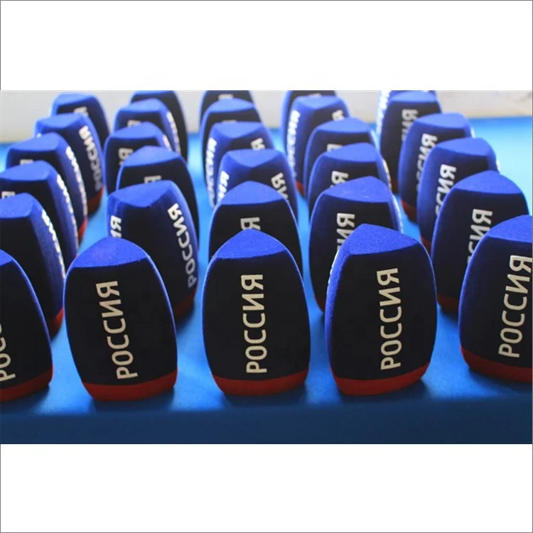 Россия ТВ-канал микрофон пенопластовый ветрозащитный экран с пользовательским логотипом губка печать на ветровом