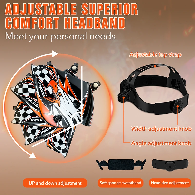 TRQ  Dark state decal din5-9/9-13 100*80mm large field of vision welding helmet