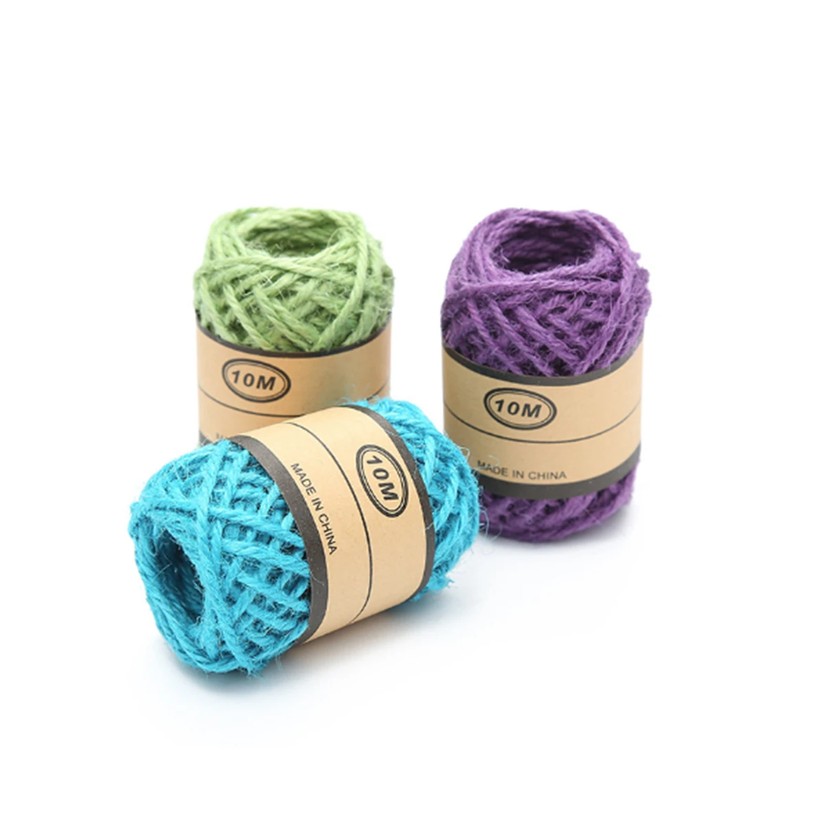 Charmkey 24 pcs set 1.5mm 10 meters per ball natural hemp jute yarn natural rope package gift DIY material customize set cheap