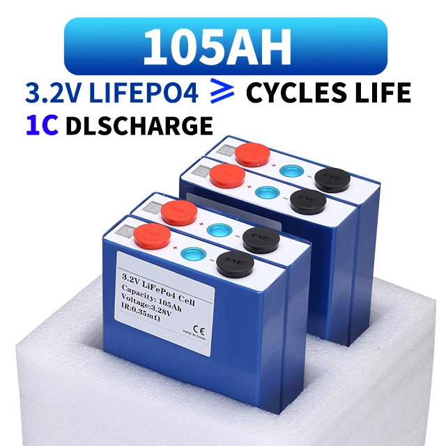 EV LF105 3.2V lifepo4 cell battery 105ah lifepo4  LFP Batteries 4000 Cycle 12v 100ah 24v 200ah 300ah 48v lifepo4 105Ah battery