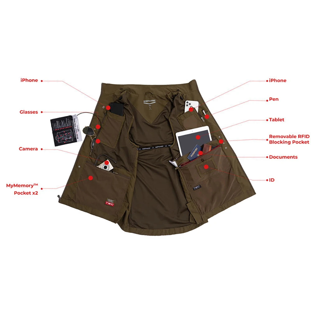 OEM Service Heavy Duty Men Utility Multi-Pocket Outdoor Big Pockets Gilet Jacket Work Wear Canvas Vest