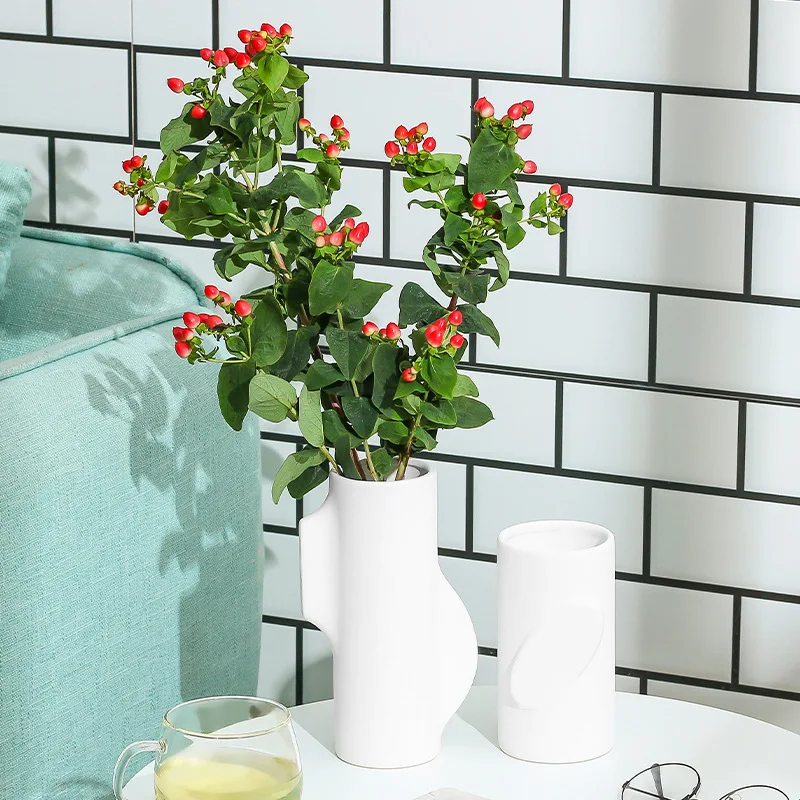 
nordic cylinder glass china ceramic modern cheap wholesale geometric murano vase design vietnamese body deco vase for decoration 