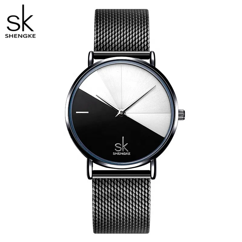 SHENGKE Watches Women Wrist Luxury Saat Customize Your Brand Name Quartz Movement Minimalist Stainless Steel Private Label Watch