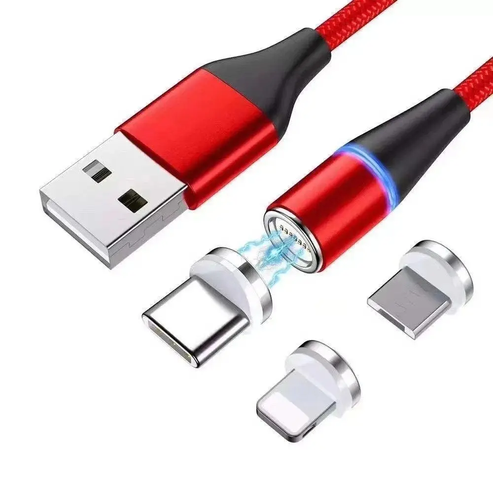 Magnet Data Cable Connectors 3 In 1 Magnetic Usb Cable Charging Cable For Smartphone