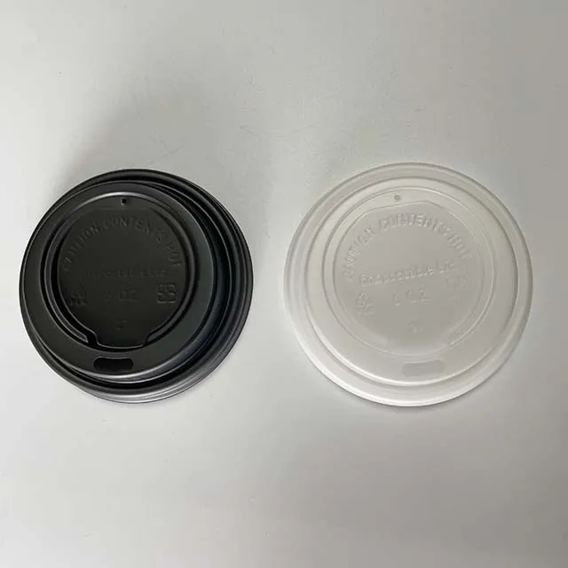 Food grade disposable take away black white pla coffee paper cup lids paper cup cover lid pla lid plastic