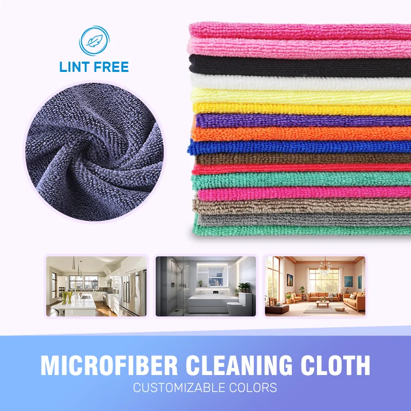 Factory hot sell 40X40CM microfiber cleaning cloths polishing car microfiber cloth car kitchen towel microfiber towel