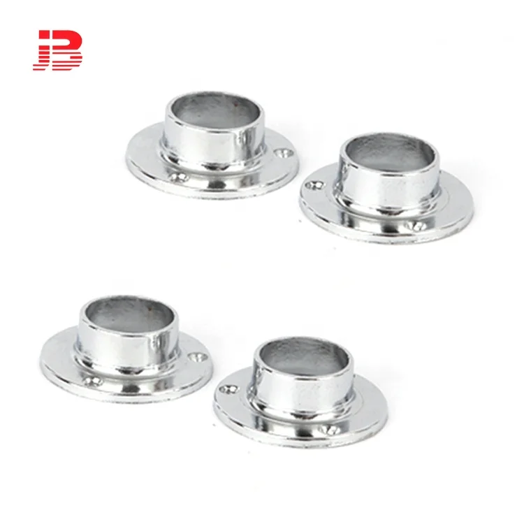 Metal chrome 25mm round pipe flange base