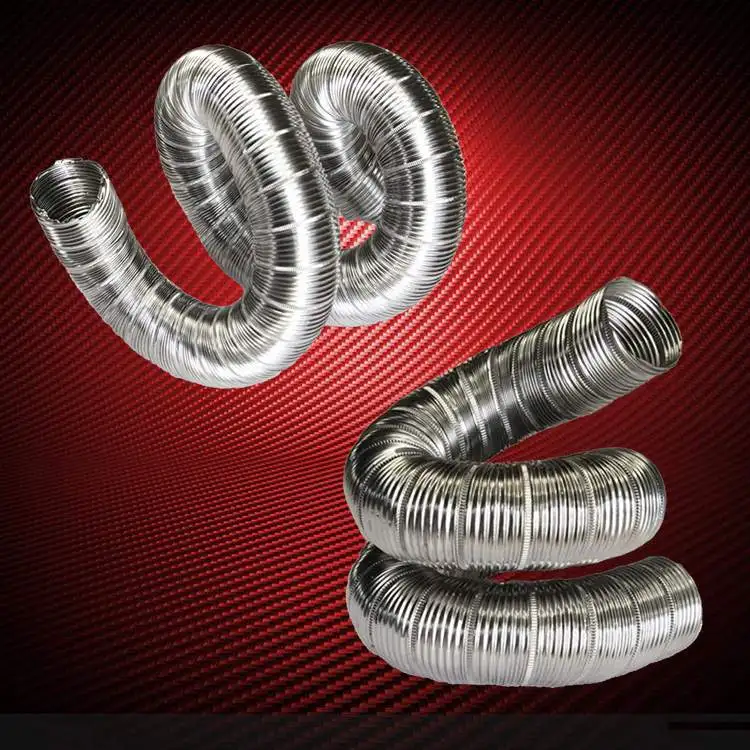 stainless steel corrugated smoke exhaust pipe 60mm soft steel pipe 6 6.5 7cm high temperature bendable universal smoking pipe