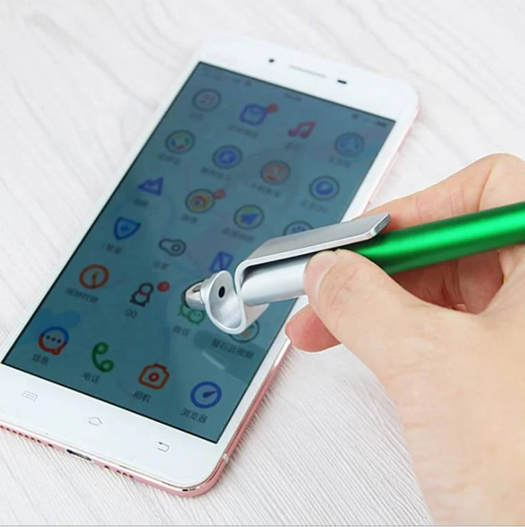 2023 New product new ideas custom logo Hot selling phone holder with pen touch,phone display stand ballpoint ball pen