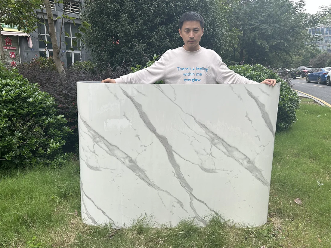 Grey marble wall sheet peel and stick home decor cheap foam Self Adhesive wall paper mural for hotel
