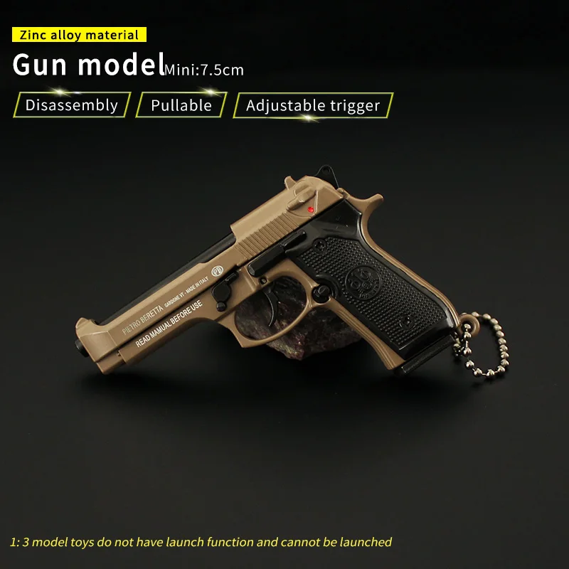 1:3 Beretta Toy Gun Mini Metal Gun Keychain 92F Model Weapon Miniature Toys