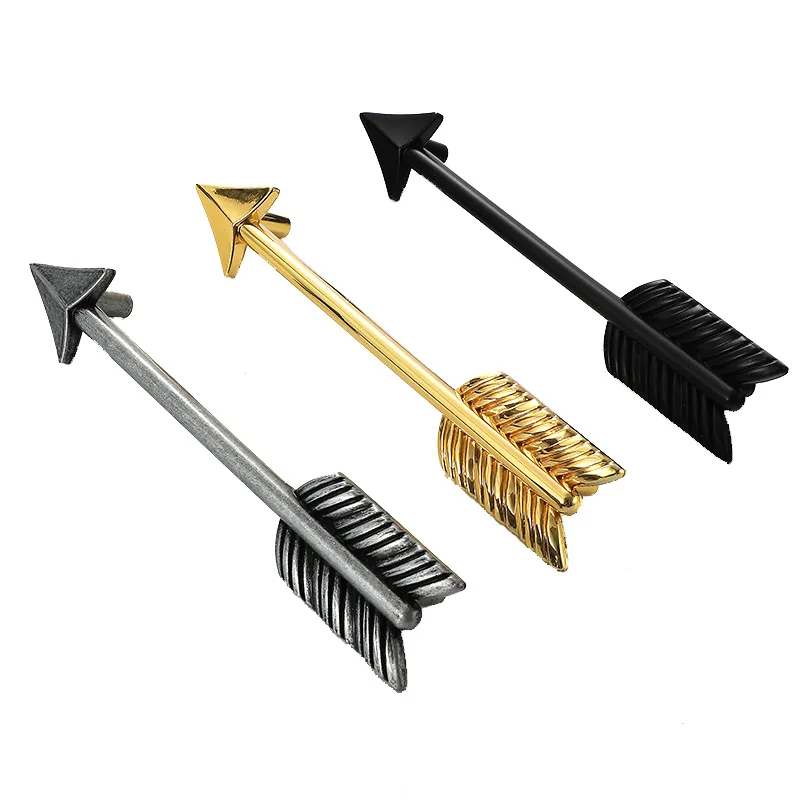 China Manufacturer New creative luxury wardrobe handles decorative bow and arrow zinc alloy dresser drawer cabinet black handle